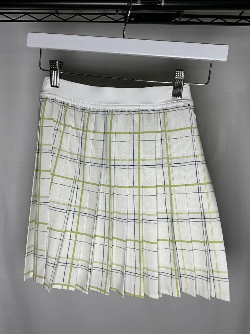 High-Rise Pleated Tennis Skirt - Match Plaid Mini White Multi